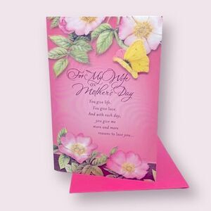 Hallmark “For my wife on Mother’s Day” Pink Butterfly Romantic Relatiknship Card